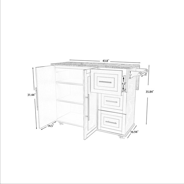 Red Barrel Studio® Frieda Wood Kitchen Island Wayfair